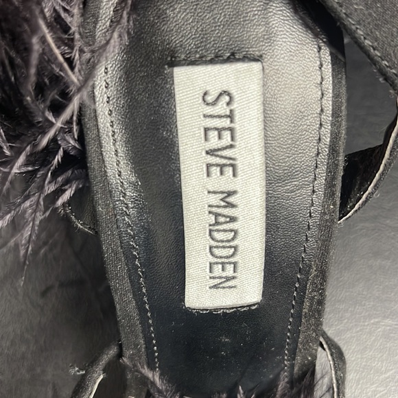 Steve Madden Feather Black Strappy Heel - Picture 4 of 5